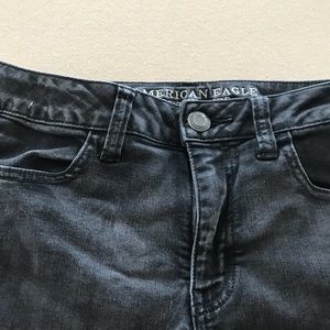 AEO Ripped Black Distressed Jeans